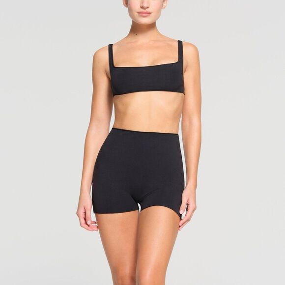 Skims Raw Edge Micro Scoop Bralette Onyx Large - Picture 2 of 9